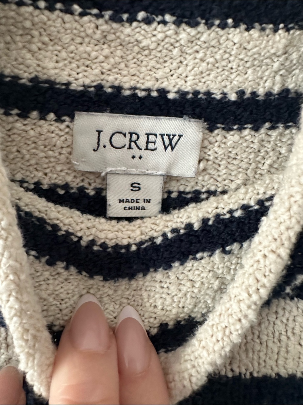 Cozy Striped Rollneck Sweater - Navy & Cream - Picture 5 of 8